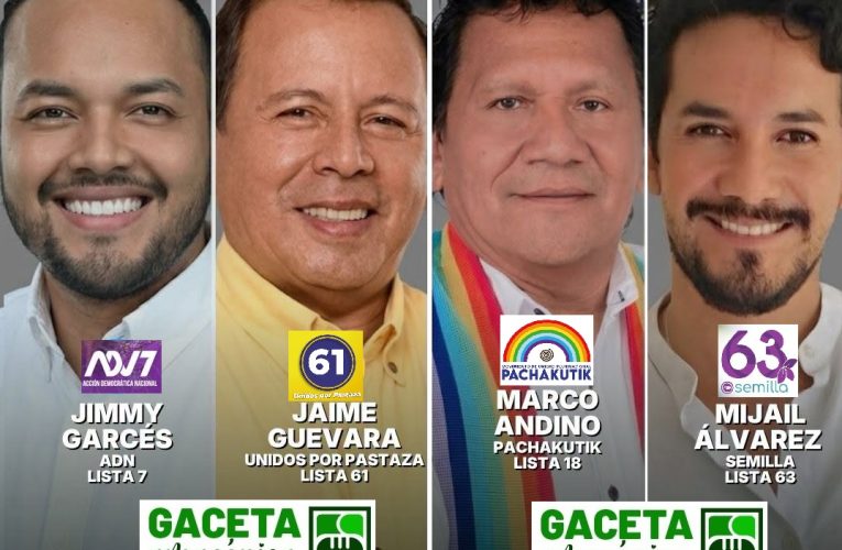 CUATRO CANDIDATOS, EN LA CARRERA POR LA ALCALDÍA DE PASTAZA